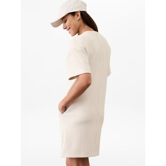 Athleta L Seasoft Rib Tee Dress Bone Large Regular - Picture 5 of 9